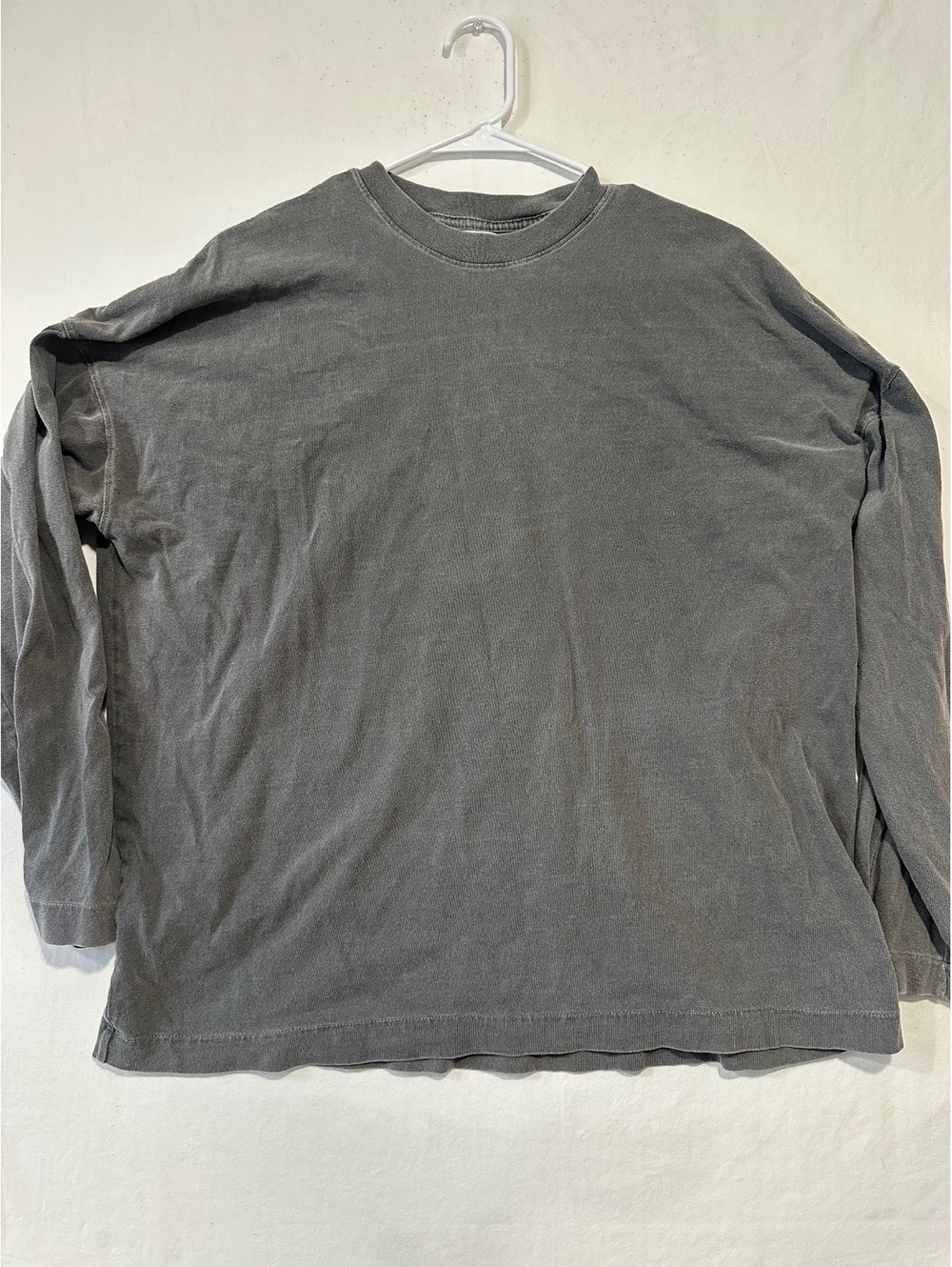 Joah Brown Gray Long Sleeve T-Shirt 100% Cotton Casual Basic Size S